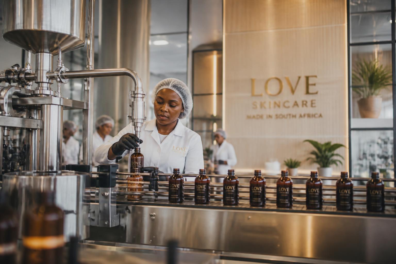 Tetrafull beauty manufacturing facility in South Africa producing hair care and skincare for distributors